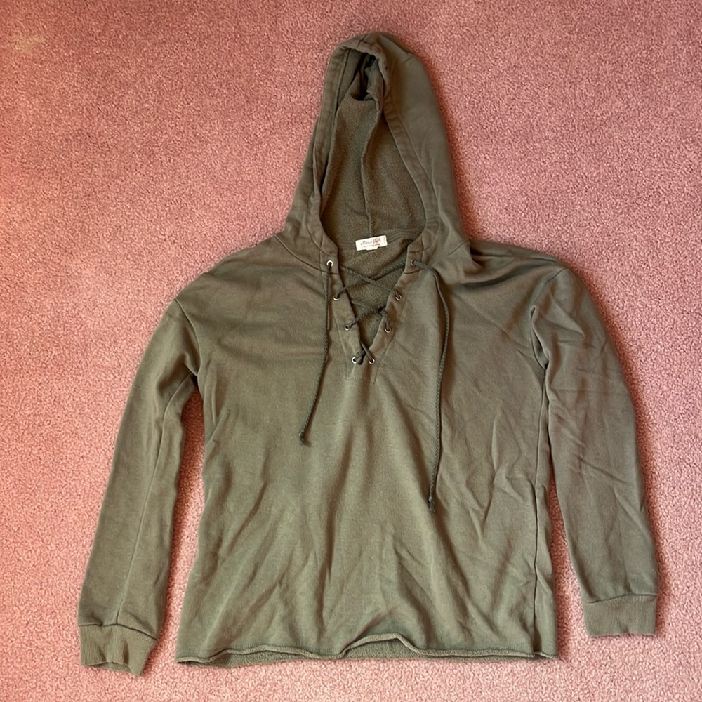 Green Sweatshirt with Crisscross Front Size M